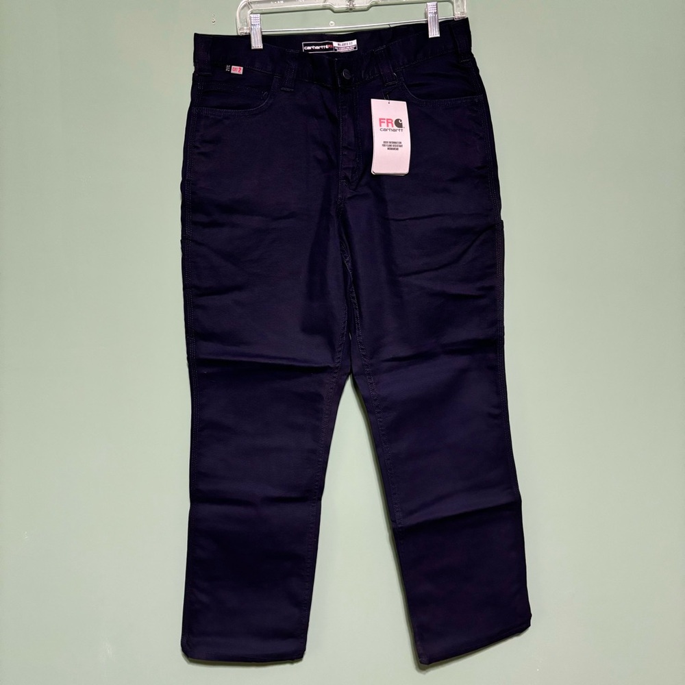 NWT Men’s Carhartt Navy Blue Relaxed Fit Flame Resistant Work Pant Size 34x30